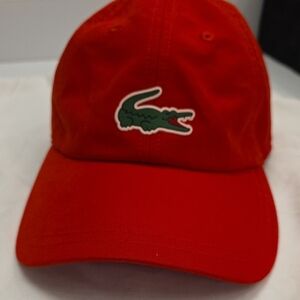 Lacoste Red Cap with Green Crocodile Patch